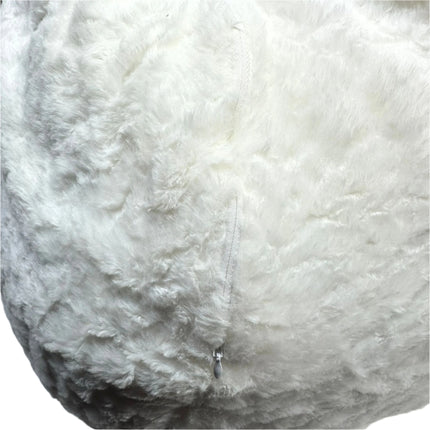 Plush Faux Fur White Bean Bag  - Open Box