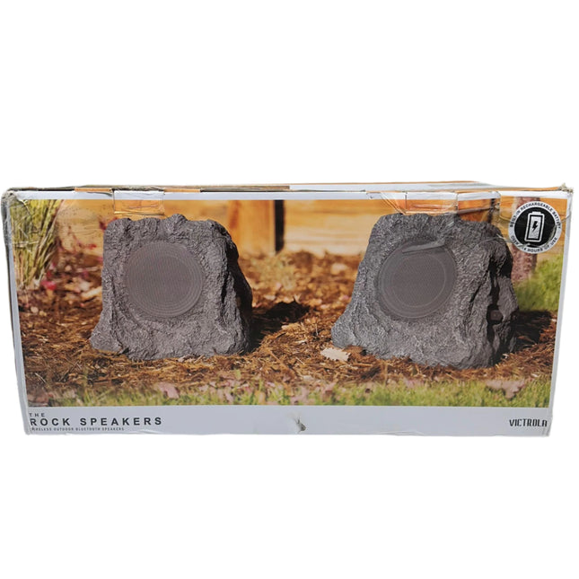 Innovative Technology Wireless Waterproof Rechargeable Bluetooth Outdoor Rock Speakers -NO CABLES Included Open Box