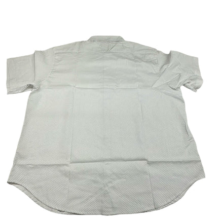 Six Lincoln New York Men's Short Sleeve Stretch Button-Up Shirt - White with Polka Dots - NEW ,Size 3X,4X