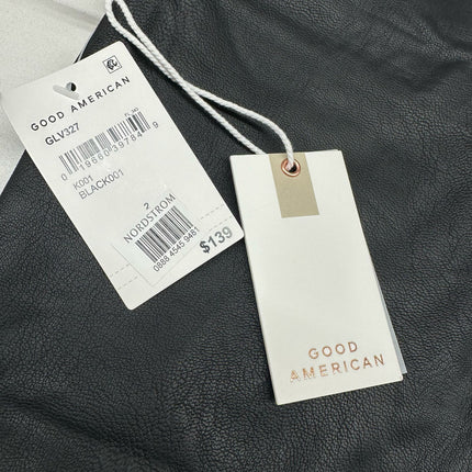 Good American Black Faux Leather Pants - New Size 2