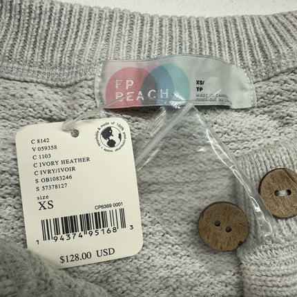 FP Peach Women's Ivory Heather Sweater - New, Size XS