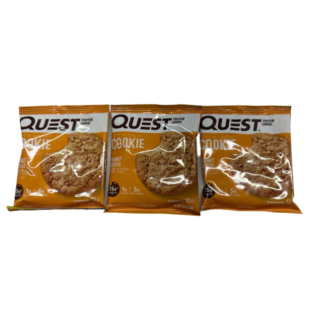 Quest Nutrition Peanut Butter Protein Cookie - 3 Pack, 15g Protein, Low Sugar - New, Exp. 04/12/2025