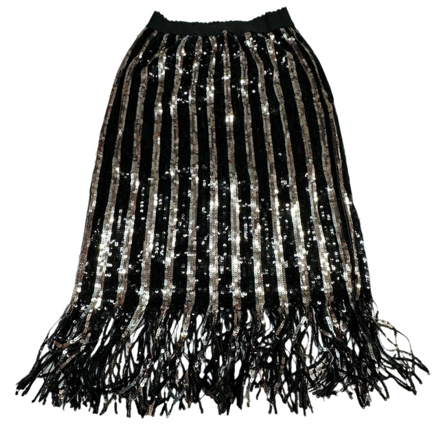 Grey Collective Black & Gold Sequin Fringe Skirt Size S - New with Tags