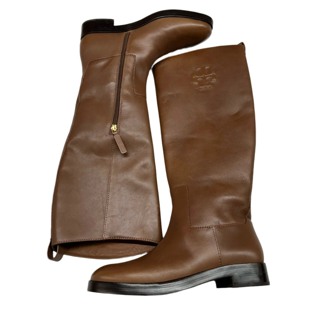 Tory Burch Women's The Riding Boots Brown Leather - New Without Box with Imperfection Size 7.5