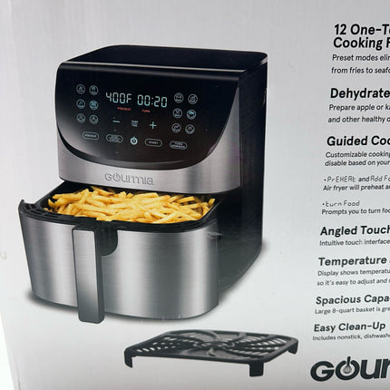 Gourmia 8-Quart Digital Air Fryer Oven - 12 Presets, XL Basket, 1700W (Open Box)