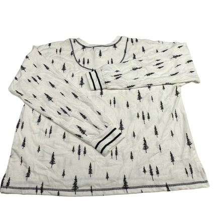 PJ Salvage Women's Ivory Thermal Henley Pajama Top L – Cozy Sleepwear – New