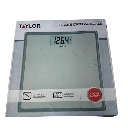 Taylor Digital Glass Bathroom Scale Gray/Silver - Open Box