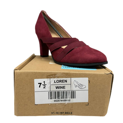 Journee Collection Women's Loren Heels Wine Red Size 7.5 – New