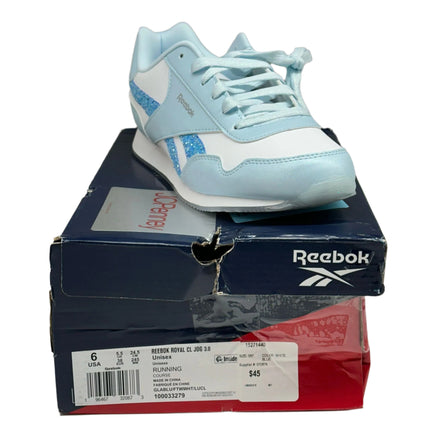 Reebok Royal CL Jog 3.0 Sneakers - White/Light Blue - Size 6 - New