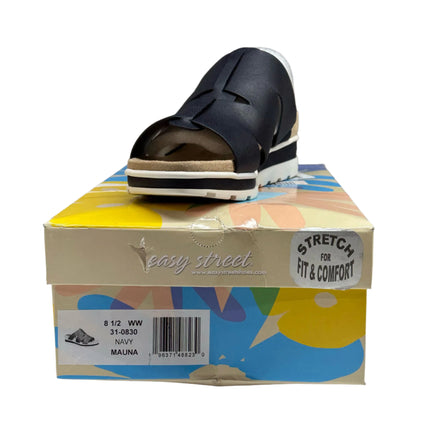 Easy Street Mauna Slide Sandals Navy Size 8.5 New