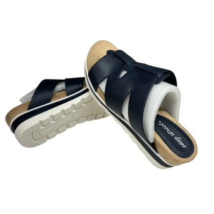 Easy Street Mauna Slide Sandals Navy Size 8.5 New