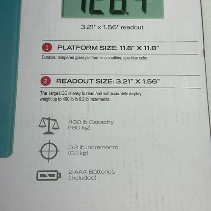 Taylor Glass Digital Scale 400 lb Capacity Open Box