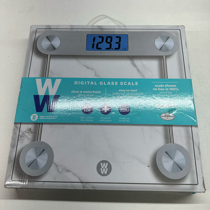 Weight Watchers Digital Glass Scale with LCD Display & Backlight 400 lb Capacity Open Box