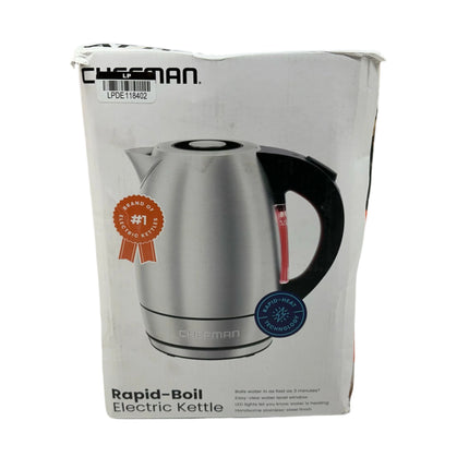 Chefman 1.8L Stainless Steel Electric Kettle - LED Lights, Auto Shutoff, Boil-Dry Protection (Open Box)
