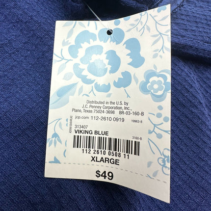 Adonna Women's Viking Blue Snap-Front Housecoat Size XL - New