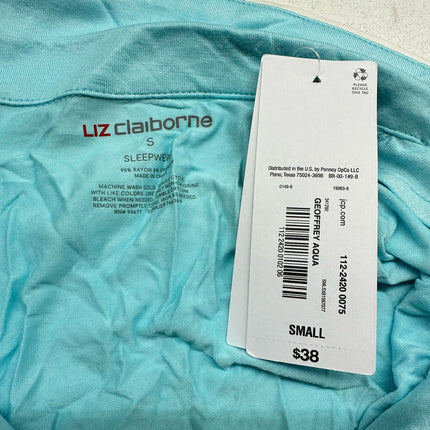 Liz Claiborne Women's Aqua Blue Pajama Shirt Size S New