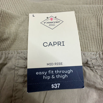 St. John's Bay Women's Biscotti Capri Pants Size L New