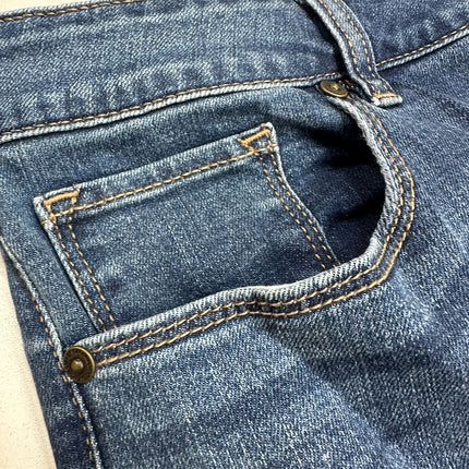 Girlfriend Straight Leg Mid-Rise Jeans - Size 14 New