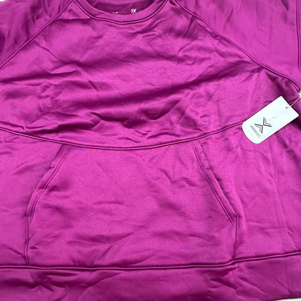 Xersion Women's Brushed Interior Sweatshirt Berry Purple Size 1X New