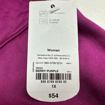 Xersion Women's Brushed Interior Sweatshirt Berry Purple Size 1X New