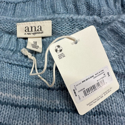 Ana Blue Staccato Sweater Size 3X New