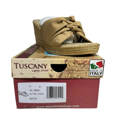 Tuscany Easy Street Ghita Natural Crepe Wedge Sandals Size 7 New