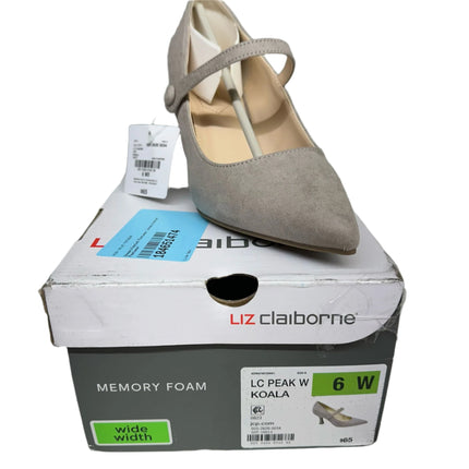 Liz Claiborne Peak Wide Width Heels Koala Size 6W New