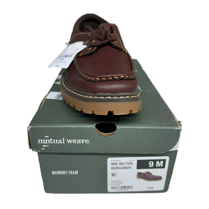 Mutual Weave Wilton Burgundy Boat Shoes Size 9 M New
