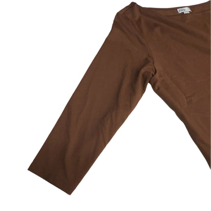 Nordstrom Rack Women's Brown Brunette Boat Neck 3/4 Sleeve Top XL - New