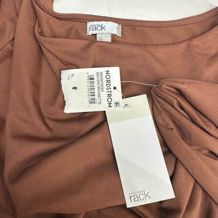 Nordstrom Rack Women's Brown Brunette Boat Neck 3/4 Sleeve Top XL - New