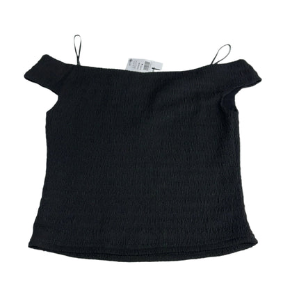 Astr The Label Smocked Off-Shoulder Top Black Size XS New