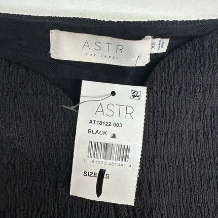 Astr The Label Smocked Off-Shoulder Top Black Size XS New