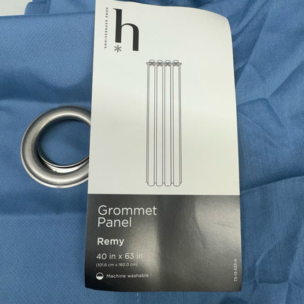 Home Expressions Remy Grommet Curtain  Panel 40" x 63" Blue New