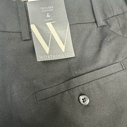 Worthington Trouser High-Rise Pants Black Size 4 New