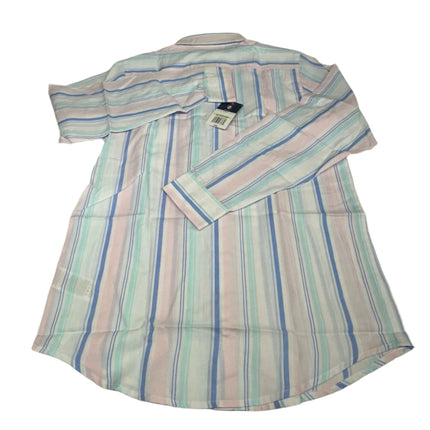 Izod Men's Striped Button-Down Shirt Pink Lemonade XL (18/20) New