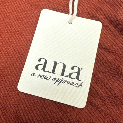 A.N.A Autumn Russet Henley Ribbed Top Size 2X New