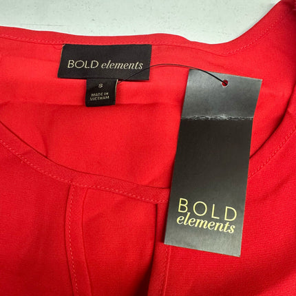 Bold Elements Women's Cold Shoulder Blouse Red Size S New