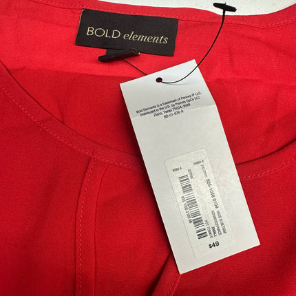 Bold Elements Women's Cold Shoulder Blouse Red Size S New