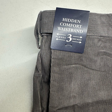 Haggar Stretch Corduroy Pants Charcoal Size 34W X 32L New