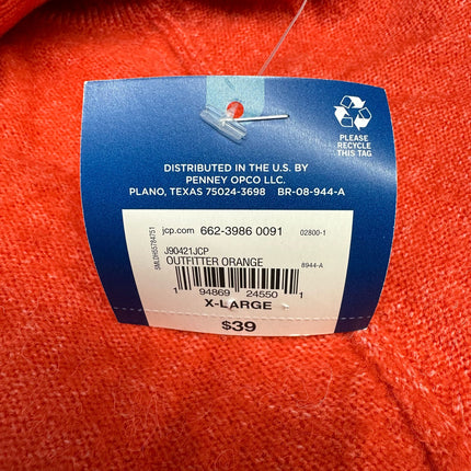 Arizona Jean Co. Women's Mock Neck Sweater Outfitter Orange XL New
