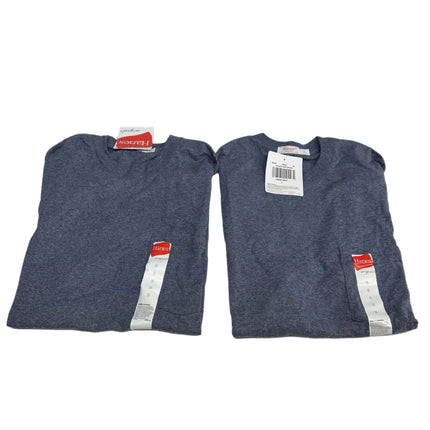 Hanes Men's Pocket T-Shirt 2-Pack Blue Heather Size S New