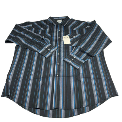 Ely Cattleman Western Shirt Black Striped Size XL New