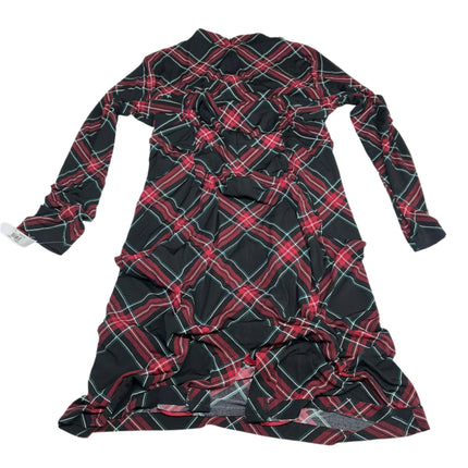 Clover and Sloane Black/Red Plaid Long Sleeve Dress Size 14 New