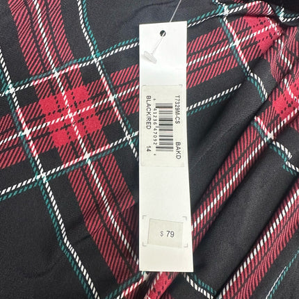 Clover and Sloane Black/Red Plaid Long Sleeve Dress Size 14 New