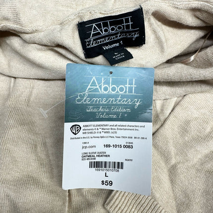 Abbott Elementary Long Sleeve Duster Oatmeal Heather Size L New