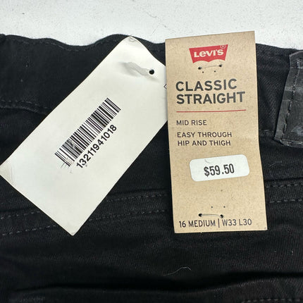 Levi's Women's Classic Straight Black Denim W33 x L30 Size 16 New