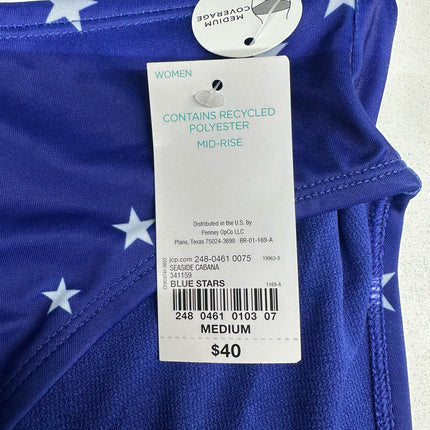 Outdoor Oasis Blue Stars Bikini Bottoms Size M New