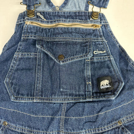 Berne Workwear Unlined Bib Overall Denim Size 38x28 New