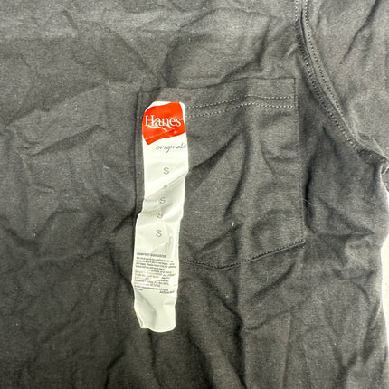 Hanes Black Pocket T-Shirt Size S New