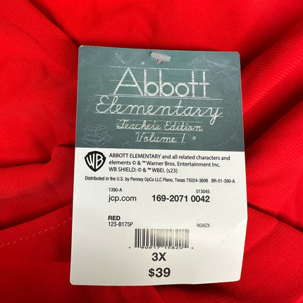 Abbott Elementary Red Sleeveless Vest Size 3X New